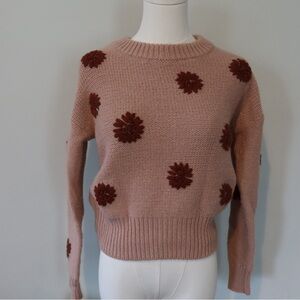 Floral Patterned Pink Sweater